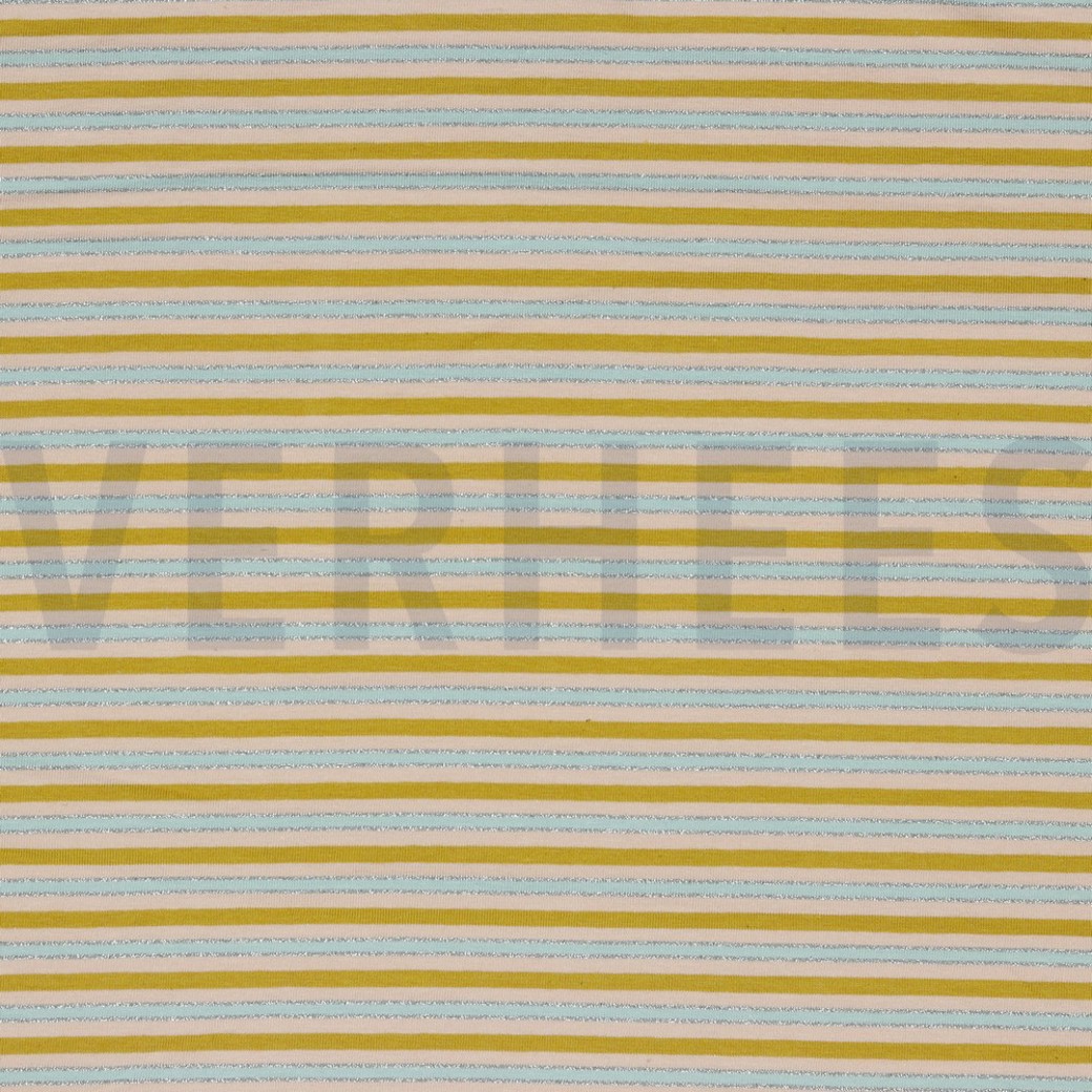 JERSEY STRIPES LUREX OCHRE/SILVER