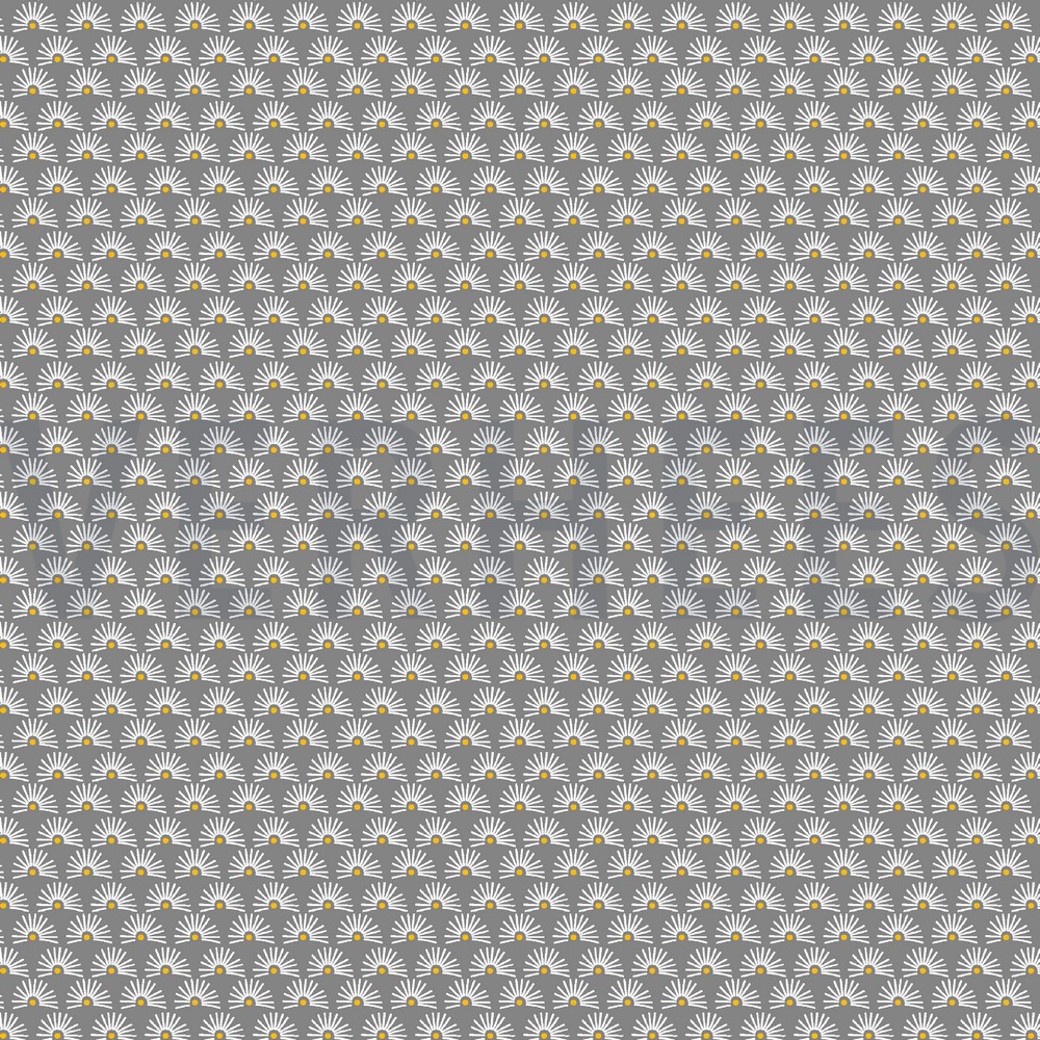 POPLIN FANTASY FLOWERS ROCK GREY