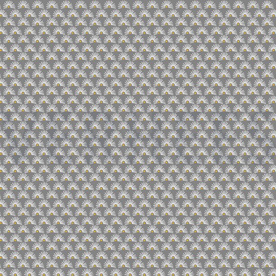 KATOENEN POPLIN FANTASIEBLOEMEN STEENGRIJS #7