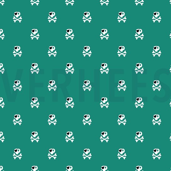 POPELINE DE COTON PIRATES VERT ÉMERAUDE #7