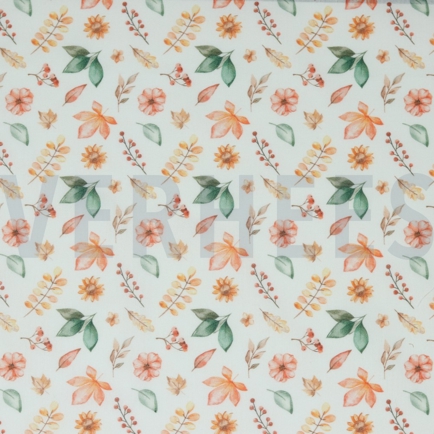 POPLIN DIGITAL AUTUMN FLOWERS WHITE (hover)