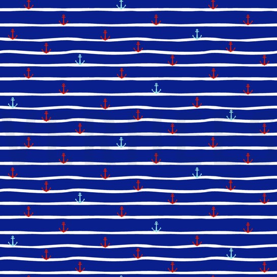JERSEY GOTS MARITIME STRIPES COBALT #7