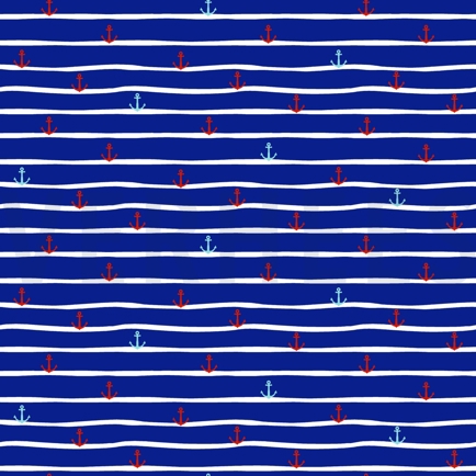 JERSEY GOTS MARITIME STRIPES COBALT (hover)