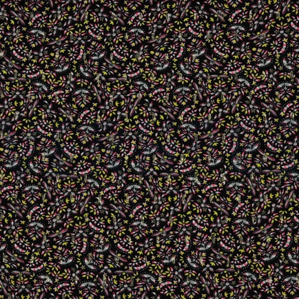 VISCOSE LUREX SMALL FLOWERS BLACK (hover)