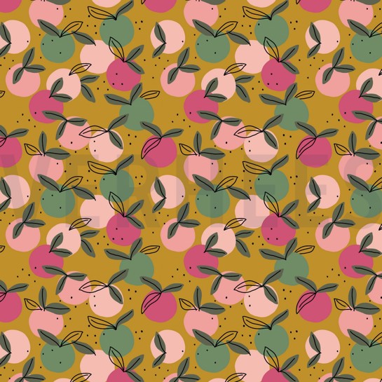 POPLIN GOTS PEACHY FRUIT OCHRE #7