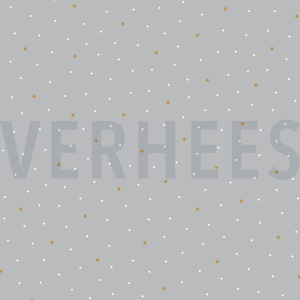 POPLIN GOTS SWEET BEAR LIGHT GREY