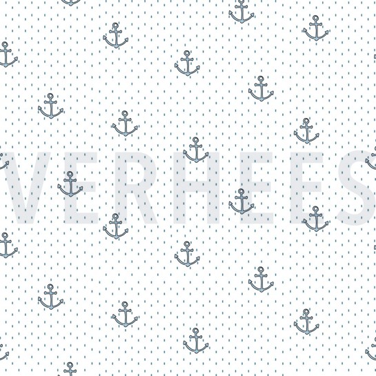 BAUMWOLLE POPELINE BABY MARITIM WEISS #7