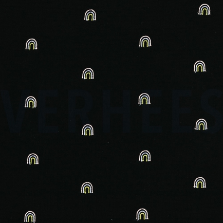 DOUBLE GAUZE EMBROIDERY RAINBOWS BLACK (hover)