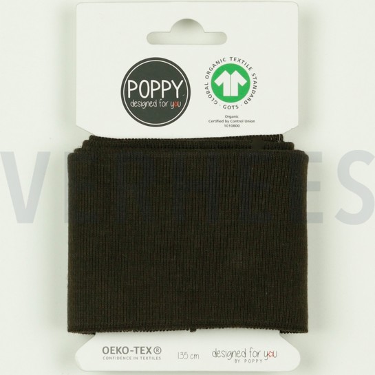 CUFFS GOTS 7CM DARK BROWN #7