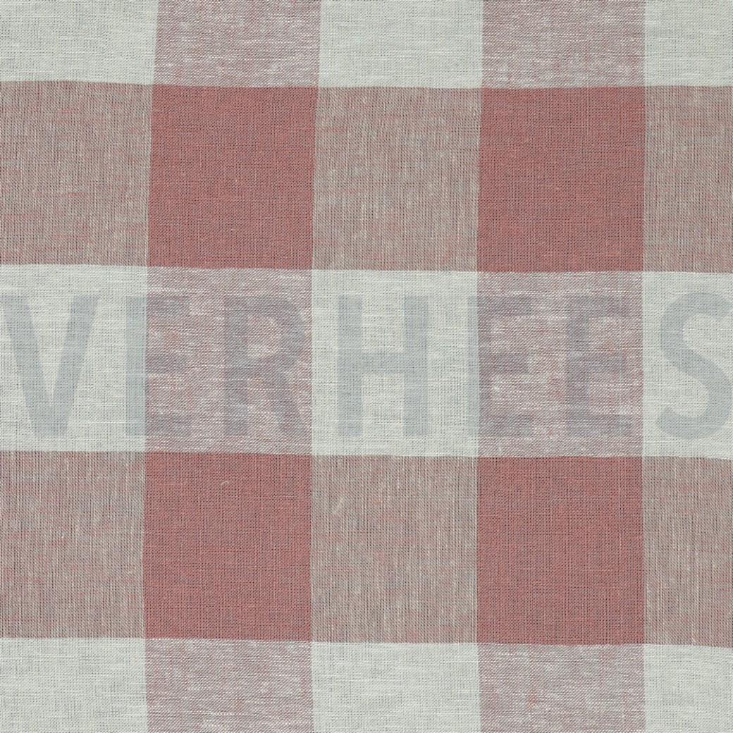 LINEN VISCOSE YARN DYED CHECK OLD ROSE