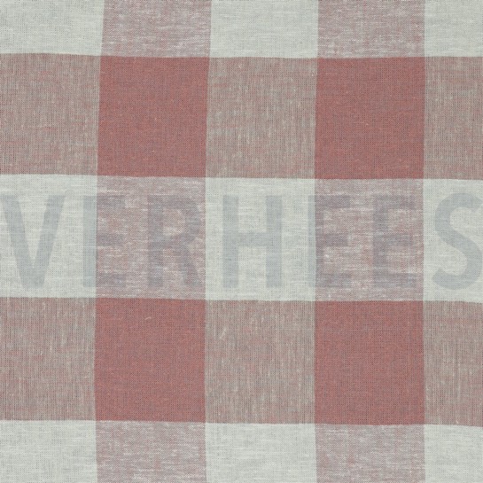LINEN VISCOSE YARN DYED CHECKS OLD ROSE #7