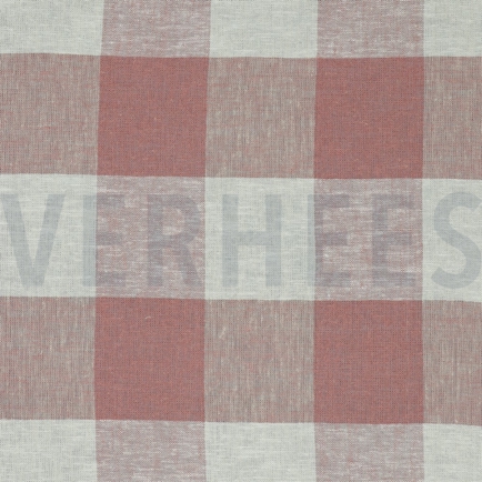 LINEN VISCOSE YARN DYED CHECKS OLD ROSE (hover)