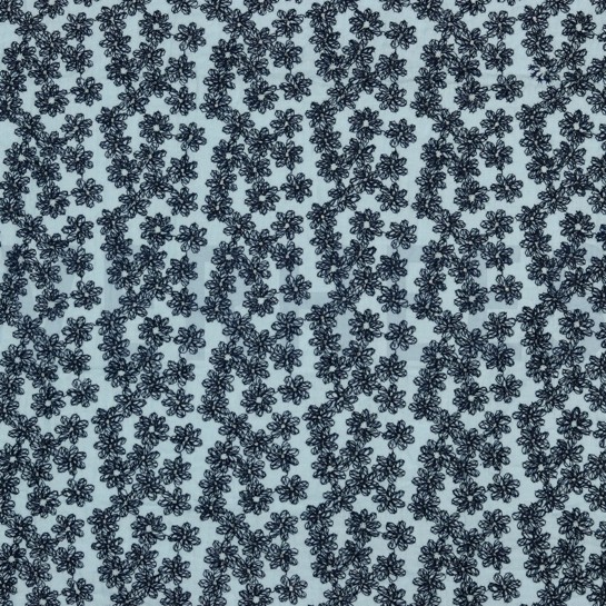 MUSSELIN GEFÄRBT STICKEREI HELLBLAU #7