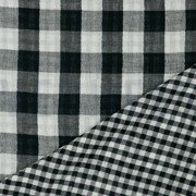 DOUBLE GAUZE DOUBLE SIDED CHECKS BLACK (thumbnail)