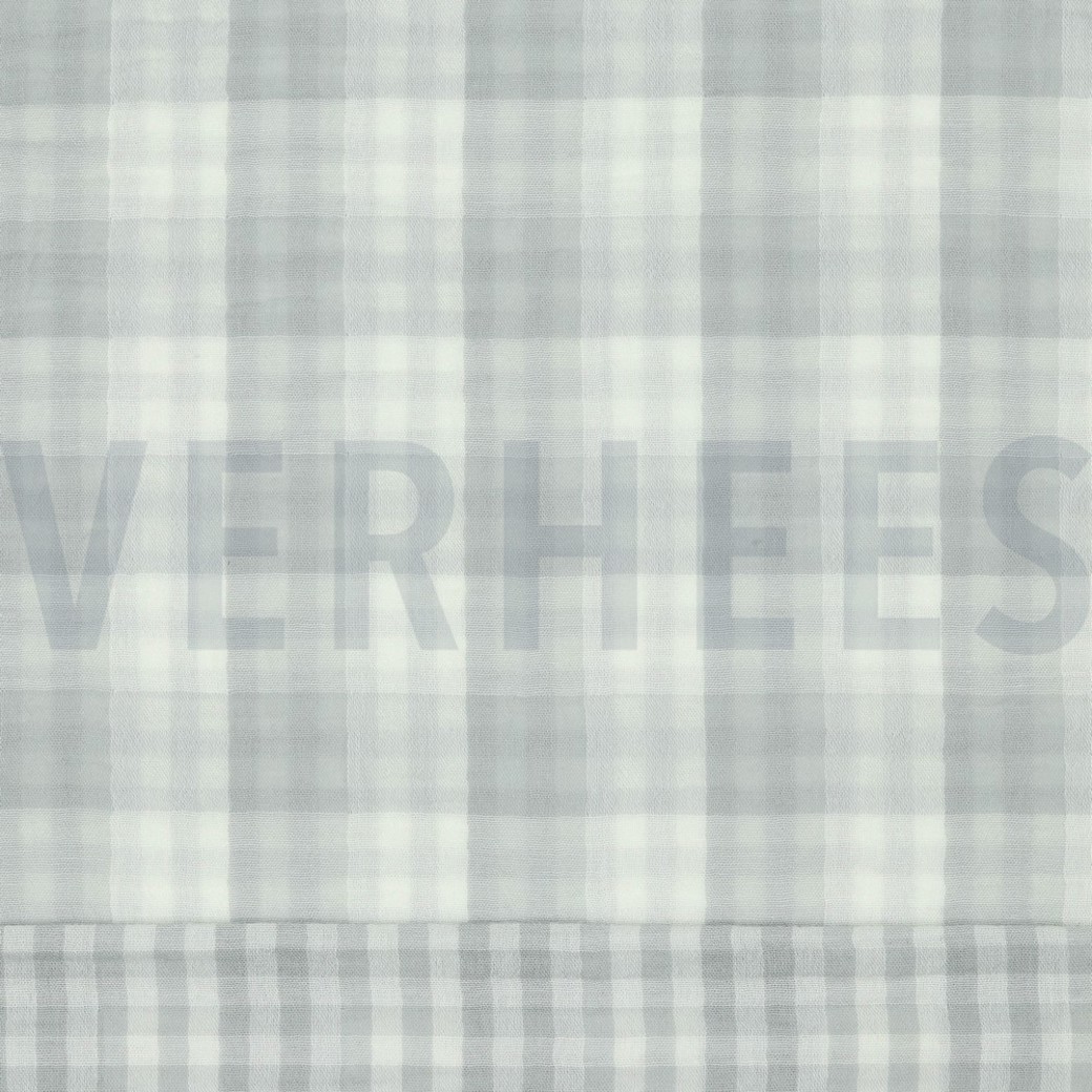 DOUBLE GAUZE DOUBLE SIDED CHECKS GREY