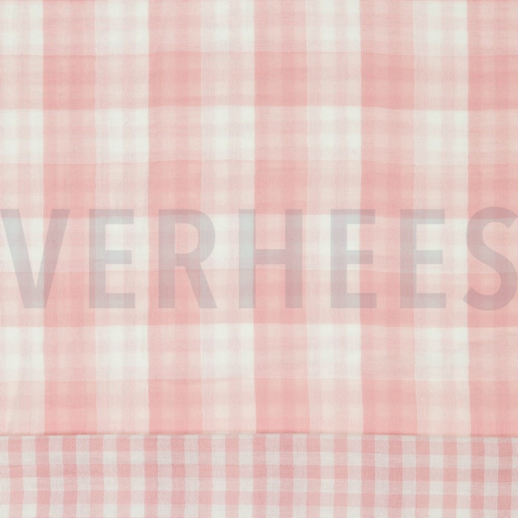 DOUBLE GAUZE DOUBLE SIDED CHECKS OLD ROSE