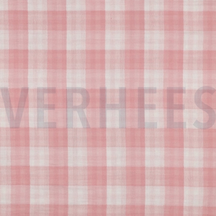 DOUBLE GAUZE DOUBLE SIDED CHECKS OLD ROSE (hover)