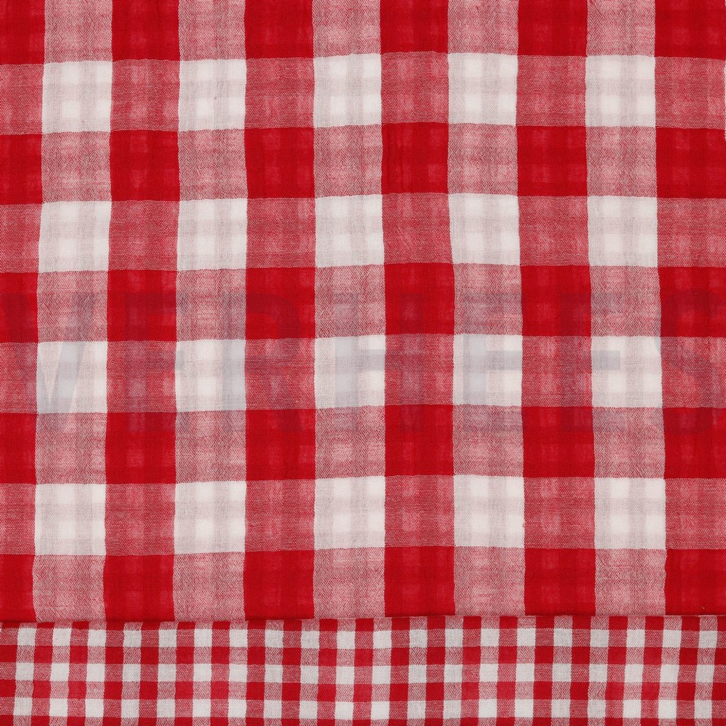 DOUBLE GAUZE DOUBLE SIDED CHECKS RED