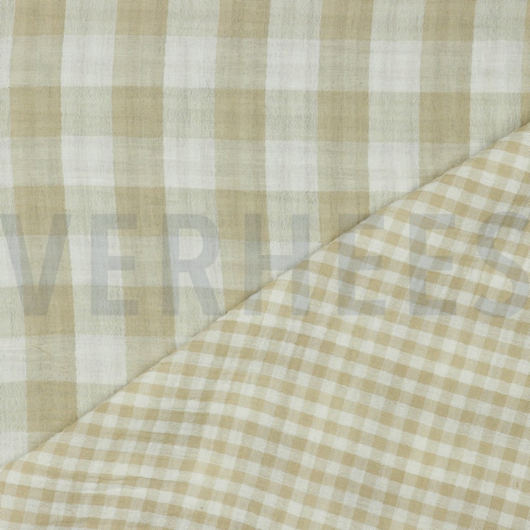 DOUBLE GAUZE DOUBLE SIDED CHECKS BEIGE