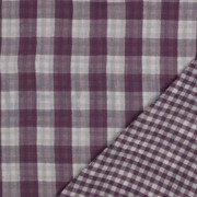 DOUBLE GAUZE DOUBLE SIDED CHECKS GRAPE (thumbnail)