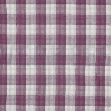 DOUBLE GAUZE DOUBLE SIDED CHECKS GRAPE (hover)