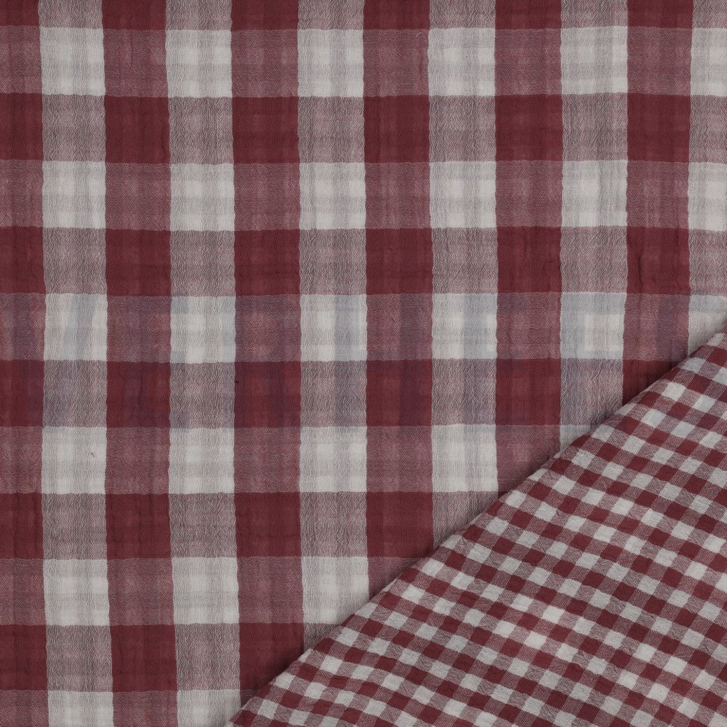 DOUBLE GAUZE DOUBLE SIDED CHECKS ROSEWOOD