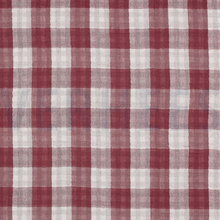 DOUBLE GAUZE DOUBLE SIDED CHECKS ROSEWOOD (hover)