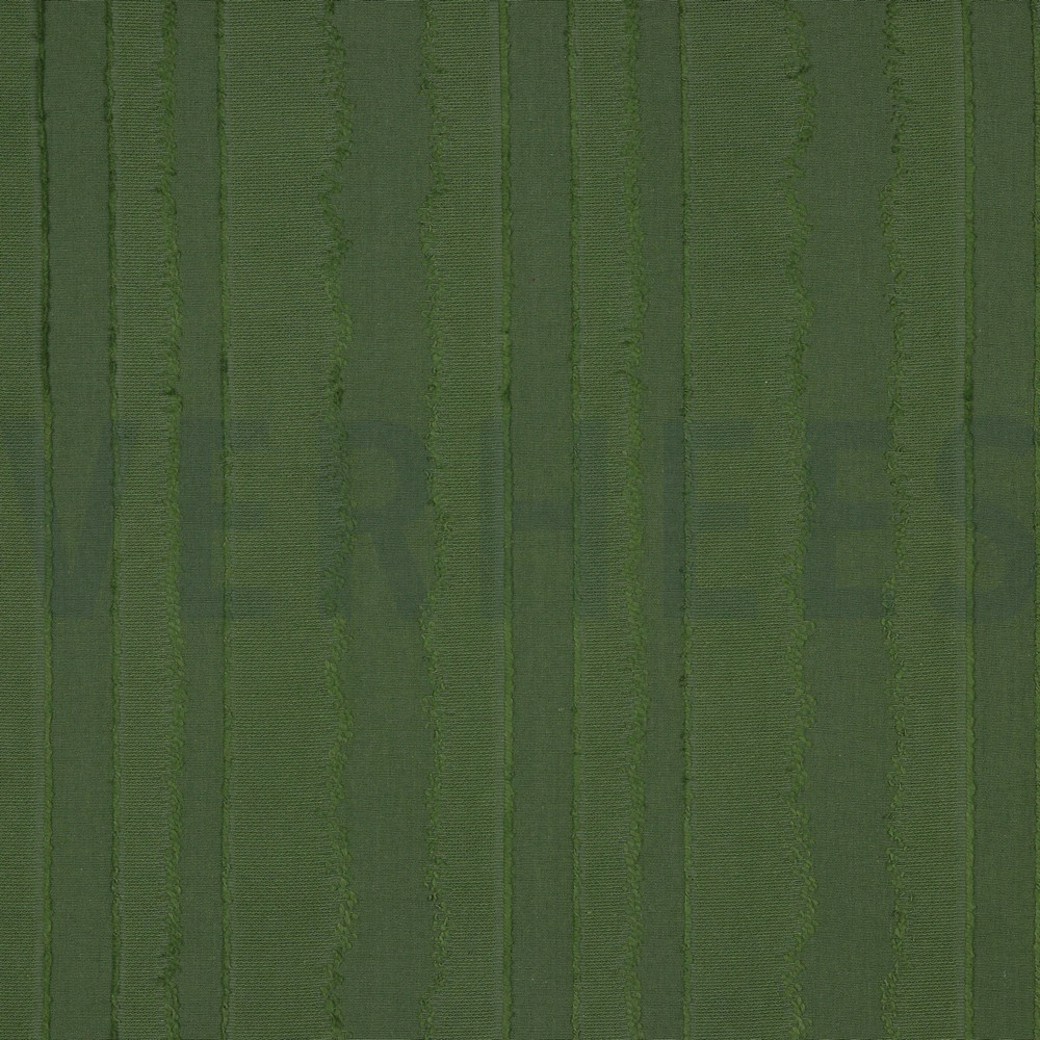 COTTON JACQUARD STRIPES ARMY GREEN