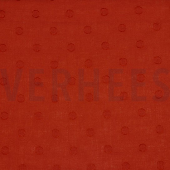 COTTON JACQUARD DOTS BRIQUE #7