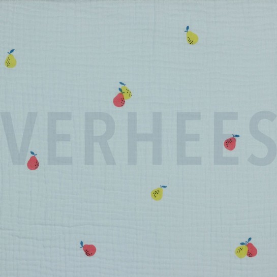 MUSSELIN BIRNEN HELLBLAU #7