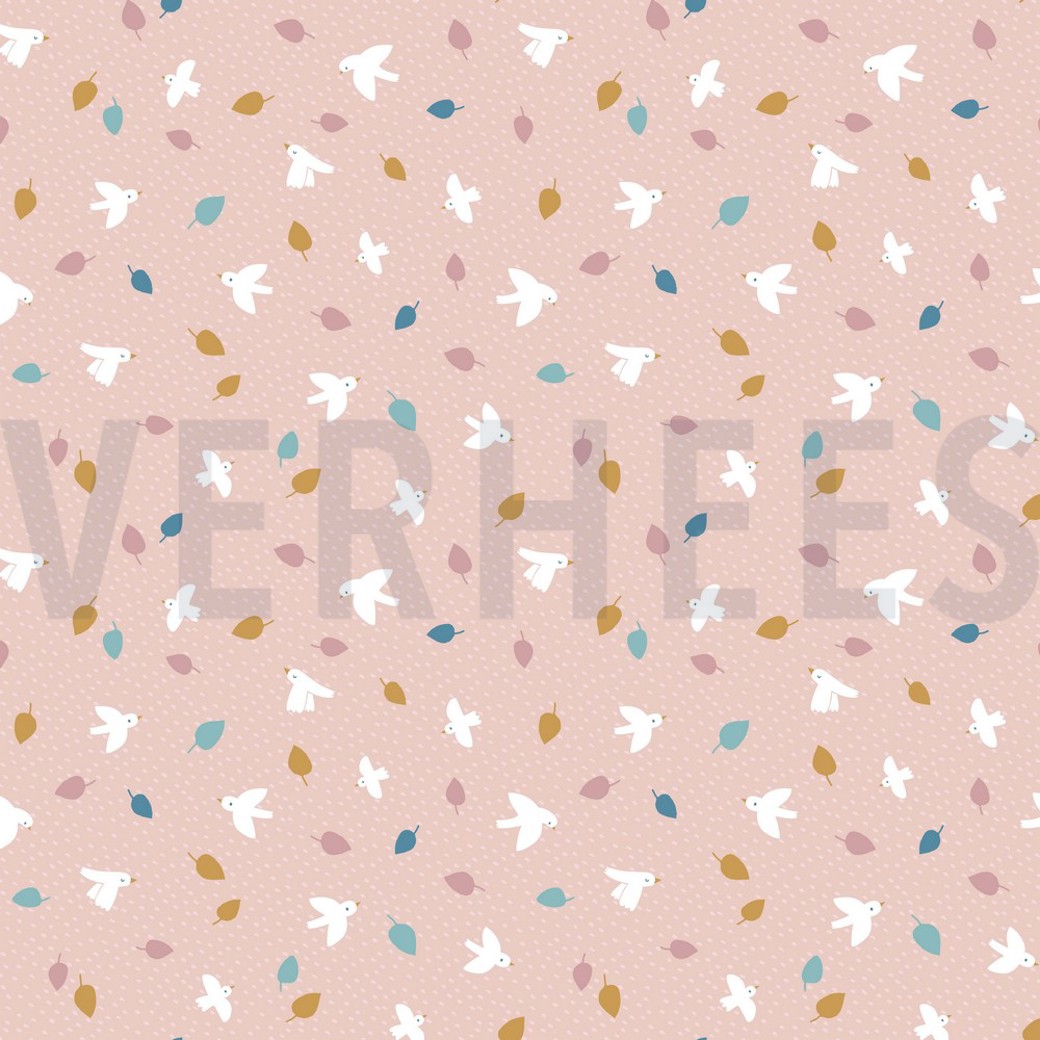 POPLIN LITTLE BIRDS POWDER