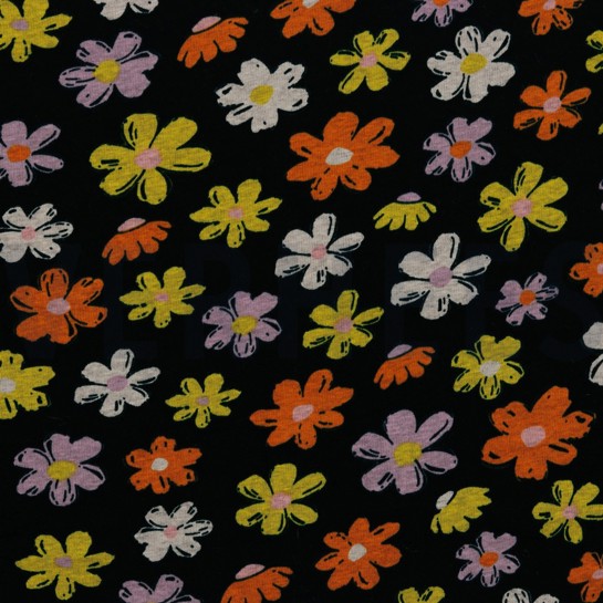 ALPENFLEECE BLUMEN SCHWARZ #7