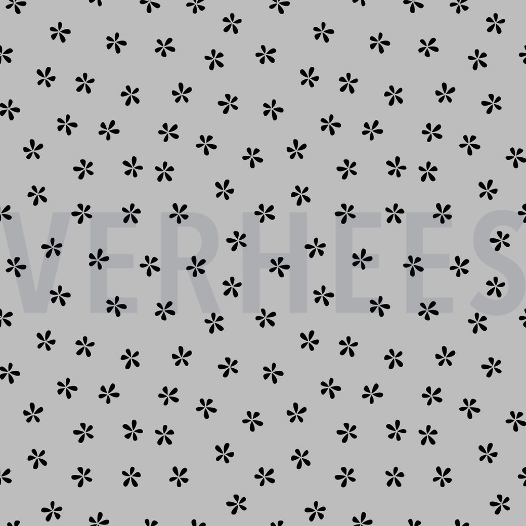 SOFT SWEAT SIMPLE FLOWERS LIGHT GREY