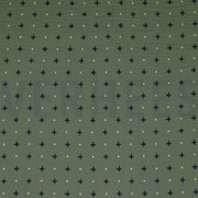 DOUBLE GAUZE CROSS AND DOTS MOSS GREEN (thumbnail)