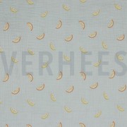 DOUBLE GAUZE GOTS MELONS LIGHT GREY (thumbnail)