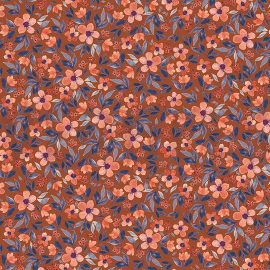 JERSEY DIGITAL BLUMEN KÜRBISORANGE #7