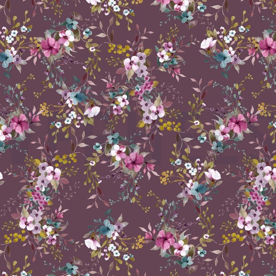 JERSEY DIGITAAL BLOEMEN AUBERGINE #7