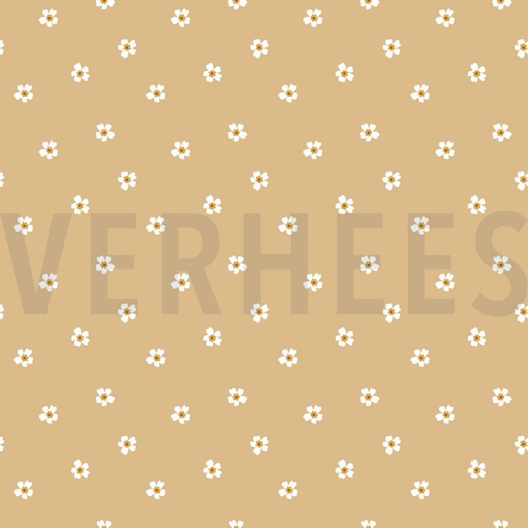 FRENCH TERRY FLOWERS SOFT YELLOW