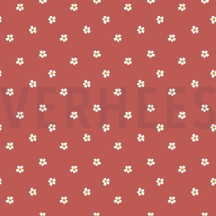 FRENCH TERRY FLOWERS SPICED CORAL (hover)