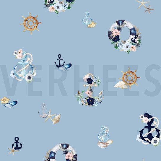 CANVAS DIGITAL ROMANTIC NAUTICAL LIGHT BLUE #7