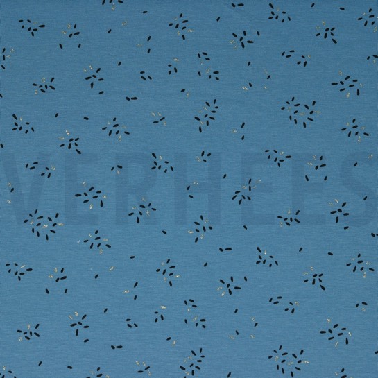 JERSEY GLITZER STREIFEN JEANSBLAU #7