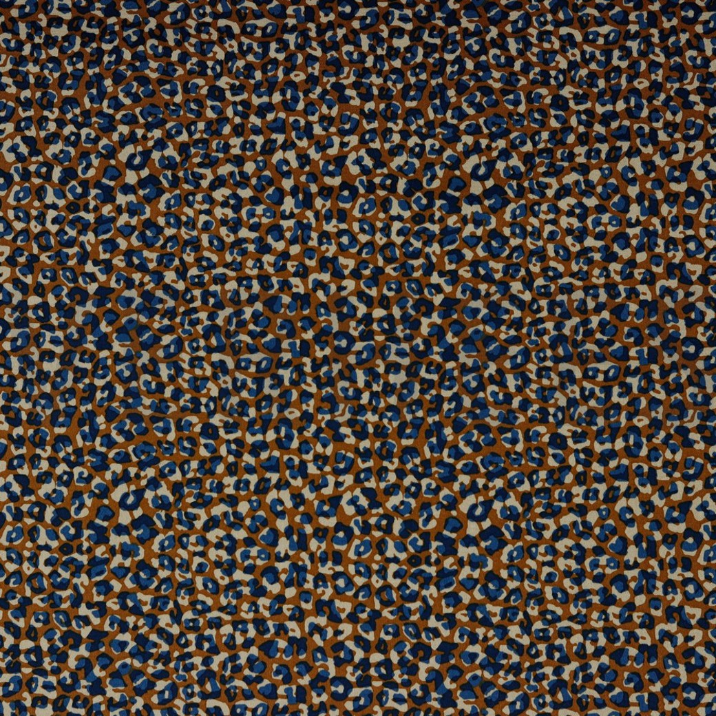 COTTON SATIN STRETCH ANIMAL SKIN RUST