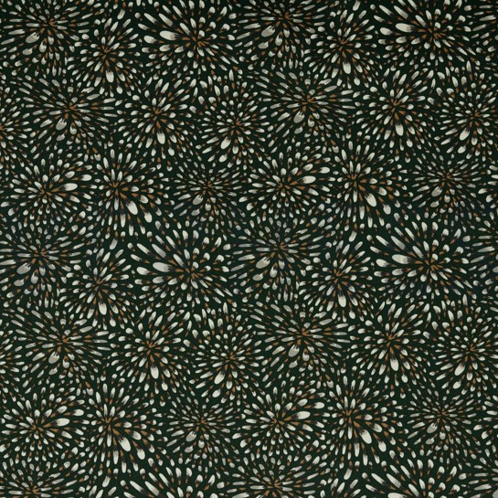 COTTON SATIN STRETCH LEAVES ARMY GREEN #7