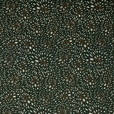 COTTON SATIN STRETCH LEAVES ARMY GREEN (hover)