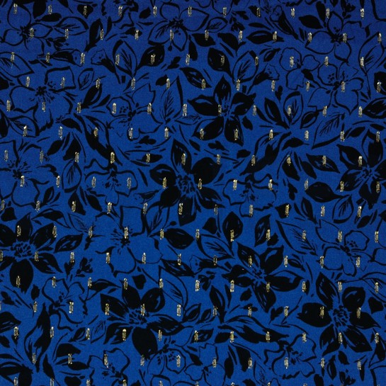 VISCOSE LUREX FLOWERS COBALT #7