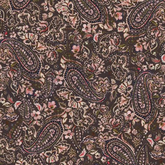 VISCOSE JERSEY DIGITAL PAISLEY BROWN #7