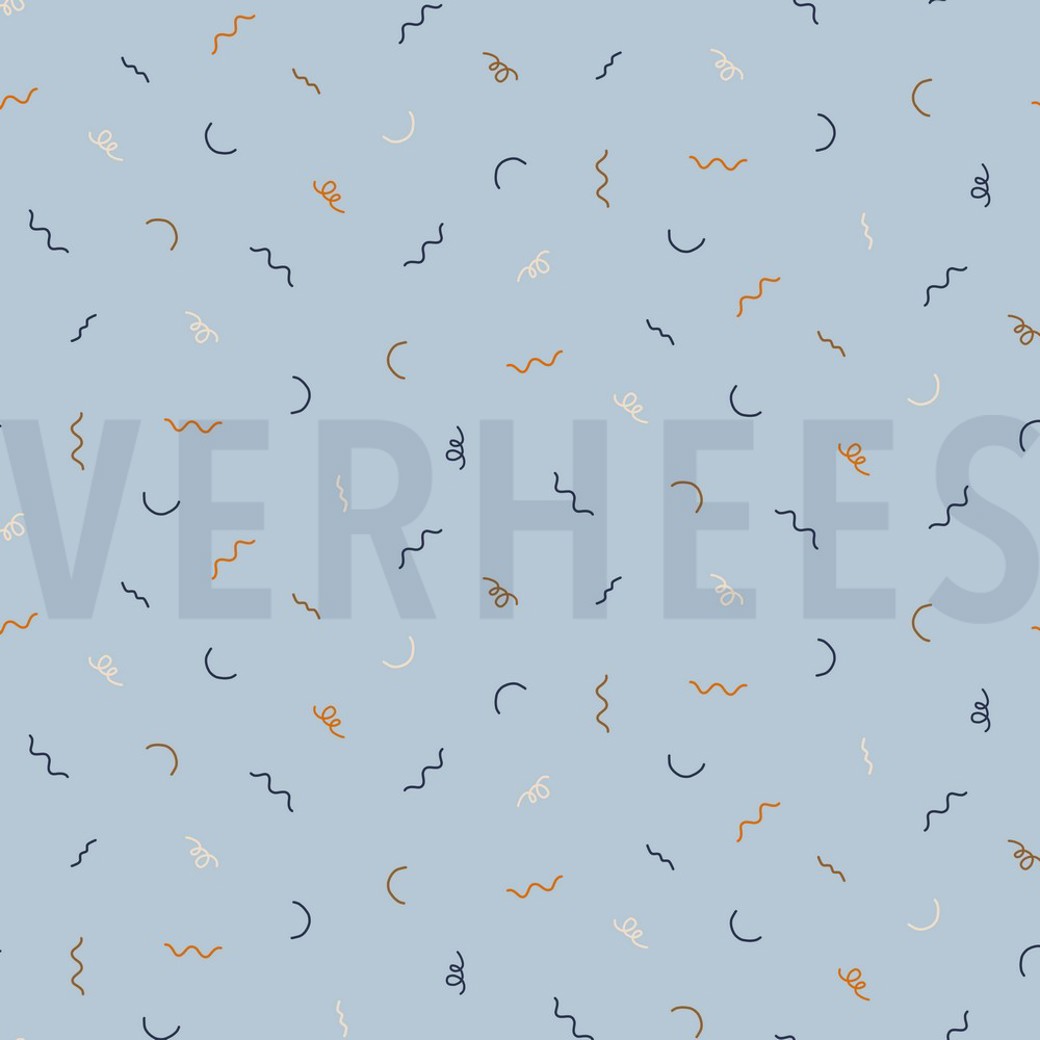 POPLIN CARS TRAFFIC LIGHT BLUE