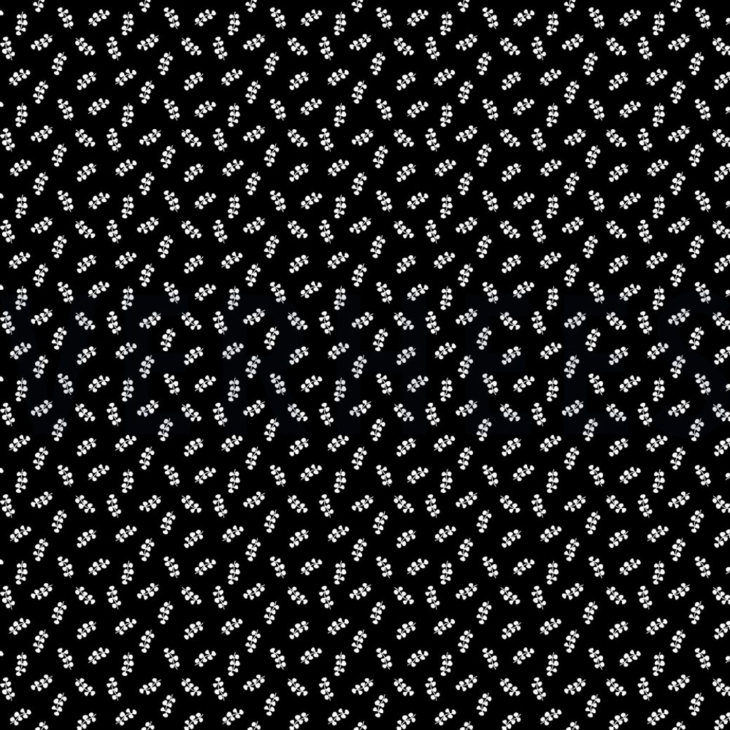 POPLIN LEAVES BLACK