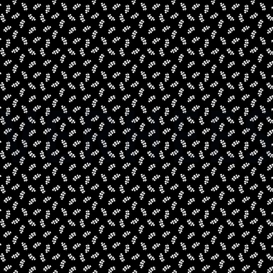 POPLIN LEAVES BLACK #7