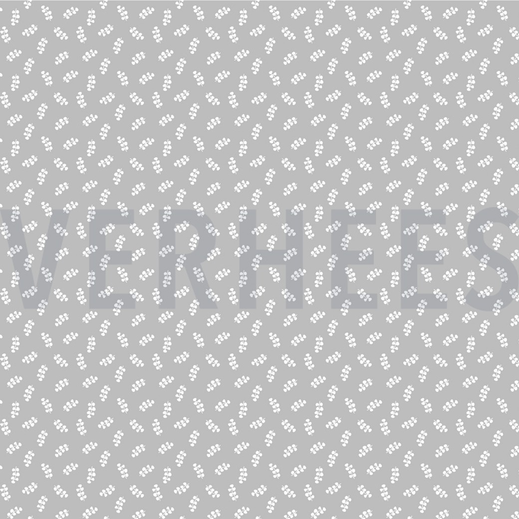 POPLIN LEAVES LIGHT GREY